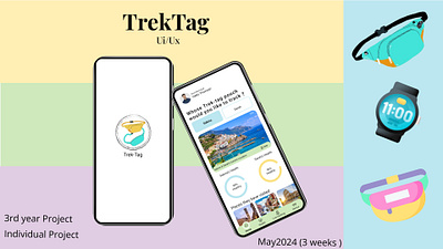 Trek-Tag (UI/UX Case-Study) elderlycare fashiontech healthtech productdesign industrialdesign smartfannypack travelsafety ui uiuxdesign userexperience wearabledesign