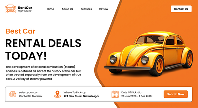 Car Rental Landing page design inspiration landing page ui ux webdesign