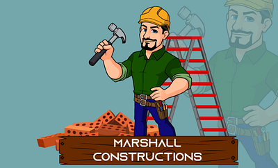 Construction Mascot Logo 3d animation branding construction company logos construction mascot logo creative logos graphic design logo logo design motion graphics ui