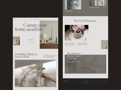 Chicoré - website for the home decor brand branding decor design ecommerce figma home interior layout minimal minimalism shop ui uxui webdesign website