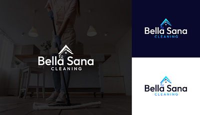 Bella Sana branding cleaning logos design flat house cleaning logos illustration minimalist logo modern type unique vector