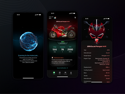 Motorcycle Performance Tracker App ducati mobile app motorcycle tracking ui uxui