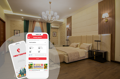 Near Rooms Hotel Booking App hotel booking app design mobile app uiux user experience