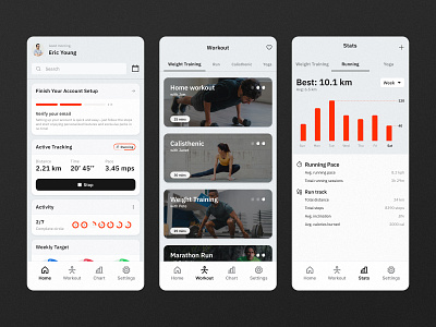 Workout Tracking App app design exercise health mobile app ui ux workout