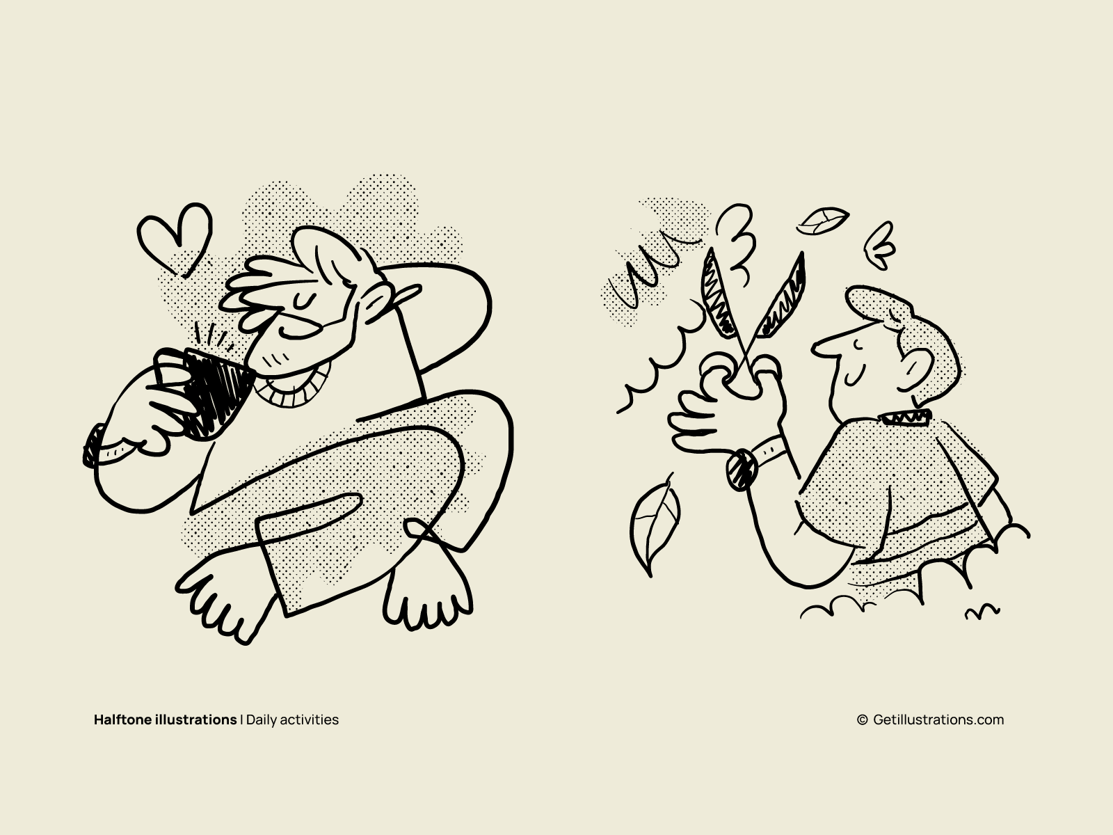 Example of Halftone illustrations