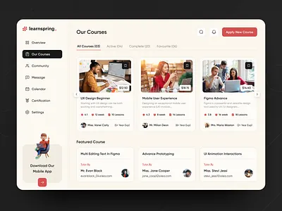 E-learning Platform, Online Courses, Educational Web Platform courses dashboard ui digital education e learning edtech edtech courses education educational platform learning app learning platform online courses online learning online learning platform teaching ui design ui ux ui ux design web design website design website ui