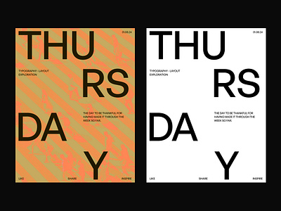 Typography & layout exploration 1.0 branding exploration graphic design layout magazine minimal mordern poster print thursday typo typography ui web design whitespace