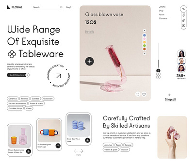 Floral - Tableware Homepage branding ceramica clean design designer e commerce home homepage homeware interface layout online shop store tableware ui uidesign uiux ux web website