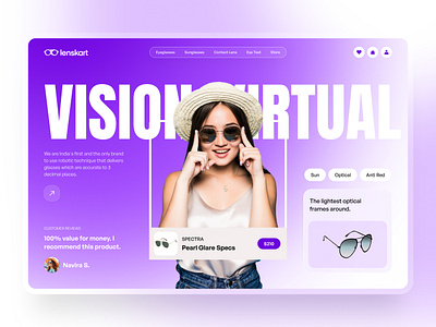 Lenskart Landing page Concept clean design eyeclass glass landing page landing page design lenskart modern specs sunglass ui ui ux ui ux design web design website design