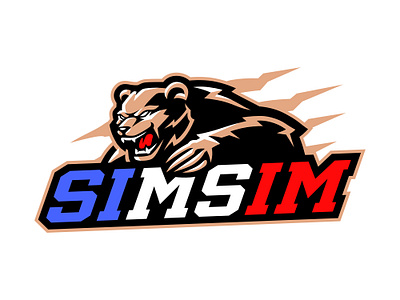 SIMSIM angry animal badass bear bold branding cool dribbble esports gaming graphic design grizzly illustrator logo logotype mascot polar bear sports team logo timelapse