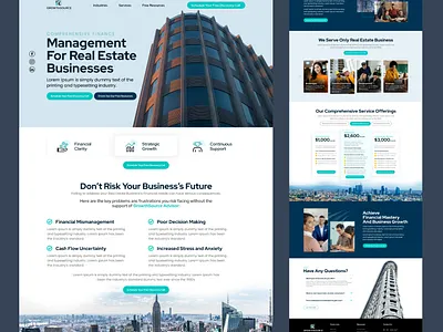 Finance Company Home Page Design adobe photoshop adobe xd figma landing page design ui design ux design web page design