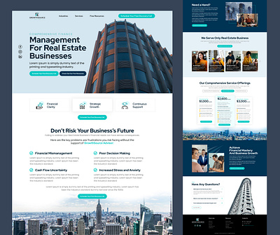 Finance Company Home Page Design adobe photoshop adobe xd figma landing page design ui design ux design web page design