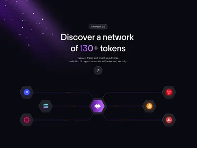 Tokendock network section - Web3 creative creativity crypto design dribbble landing page purple design ui ux design web design web3