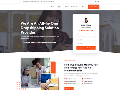 Dropshipping & Logistic WordPress Website cargo website design dropshipper website landing page logistics company website moving company website reseller website riaad arif storage website transport company website warehouse website web design web development website wordpress design