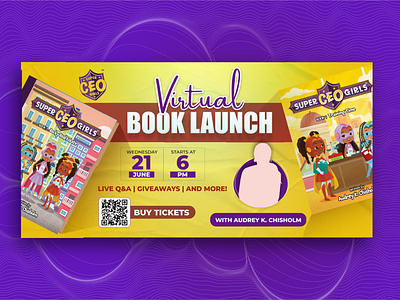 Event banner design for Virtual book launch. bannerdesign bookevent booklaunch bookpromotion coverdesign creativedesign designinspiration digitalbanner eventbanner eventgraphics eventmarketing graphicdesign launchevent onlineevent promodesign virtualevent virtuallaunch webbanner