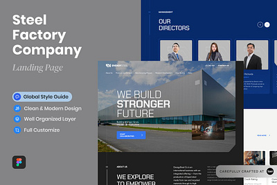 Steel Company Landing Page app landing page company landing page design kit figma flowchart landing page landing page template mobile landing page product landing saas landing sketch software startup landing page steel company theme ui kit web design mockup website design website template wireframe