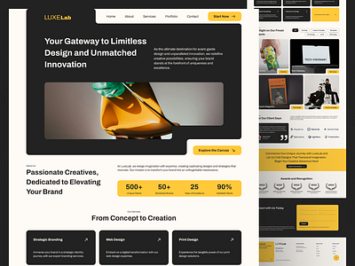 Luxelab - Creative Agency Landing Page agency landing page agency website creative agency creative agency website figma landing page landing page template ui web design