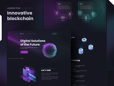 Landing Page for a web3 software development company blockchain crypto dsquad figma landing page one pager ui user experience user interface ux web design web development web3 wordpress