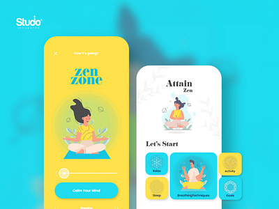 Zen Zone - Meditation App Design, Experience Design uiux