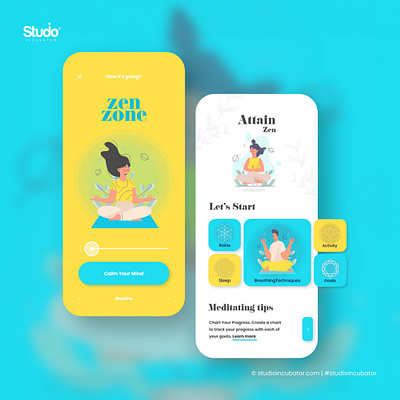 Zen Zone - Meditation App Design, Experience Design uiux