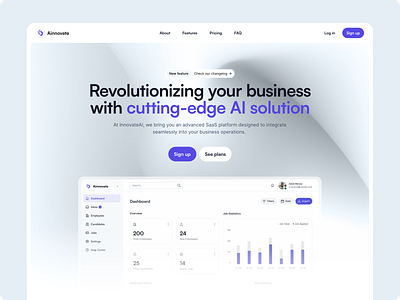 Ainnovate - landing page ai b2b bento boxes desktop features landing page saas web