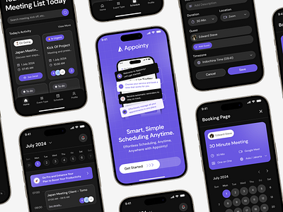 Appointy - The Ultimate Mobile Calendar Booking Platform agenda appointment booking services booking system calendar callendly management meeting mobile mobileapps planner product design productivity saas schedule scheduling task ui webapp work