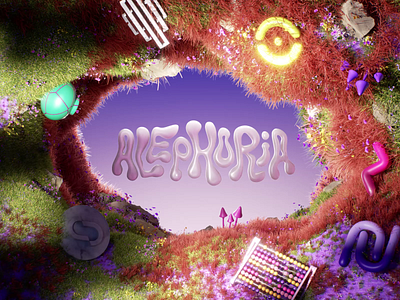 Alephoria 3d alephoria animation branding colors crypto illustration landscape logo properly shrooms web3