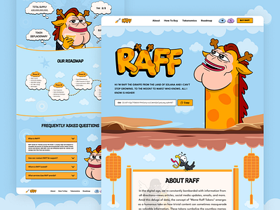 Raff - Meme Website Design crypto meme landing page meme coin website meme landing page pepe presale raff website design