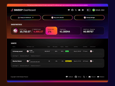 DeFi Dashboard blockchain crypto dashboard defi ui web3 webdesign