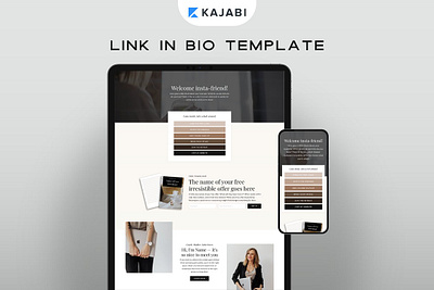 Kajabi Link in Bio Page Template ajabi design digital product kajabi link in bio page template photographer website photography website showit add on page showit sales page showit website showit website template