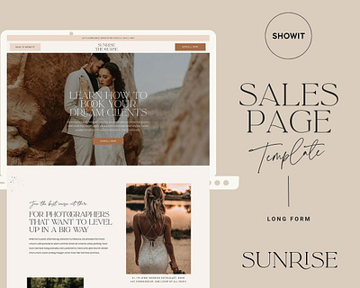 Showit Sales Page Sunrise course website digital product landing page photographer website photography website showit add on page showit sales page showit sales page sunrise showit website showit website template