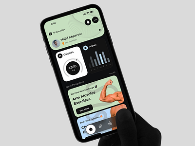 Fitness App app appdesign application chart clean fitness fitnessapp glass health minimal trend ui uiapp uidesign ux