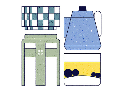 Spontaneous Objects cups espresso illustration objects stool