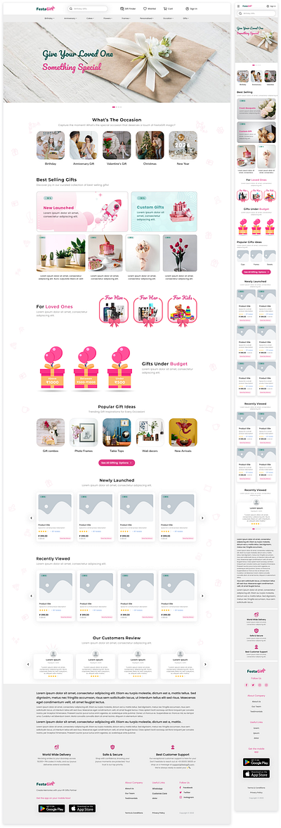 FestaGift Online Gifting E-Commerce e commerce graphic design logo ui web design