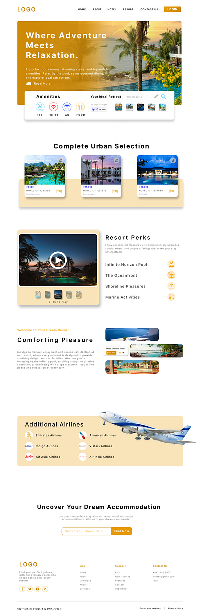 Hotel Booking site graphic design ui