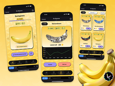Go Banana — Telegram In App Game app design interface ui