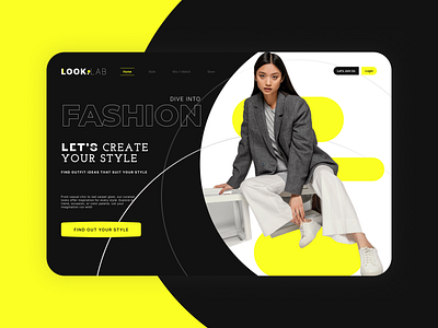 LOOK.LAB - Fashion Web Design design fashion homepage landing page model ui ux web web design yellow