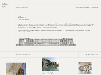 Cullinan Belek Hotel 2022-2024 works art direction branding creative design graphic design layout minimal print