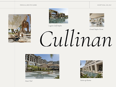 Cullinan Belek Hotel 2022-2024 works art direction branding creative design layout minimal print