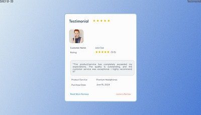 Daily UI-039 Testimonial daily ui challenge dailyui testimonial ui design