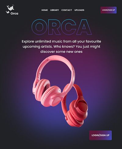 Orca Music Web App. app artists branding design logo music orca ui web app website