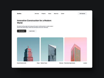 Smiths Construction Company Hero Concept construction figma hero uxui web design website