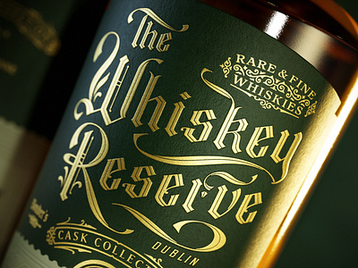 The Whiskey Reserve brand branding custom type design distillery graphic design identity irish whiskey lettering logo package design spirits type typography vintage whiskey