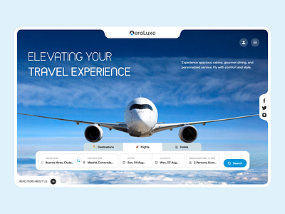 AeroLuxe: Innovation in the Skies Concept 2024 clean design figma futuristic minimal ui web website