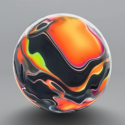 AI Merchandise for Conference 3d abstract ai branding fluid graphic design merch metal ball midjourney neural art pattern