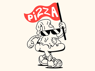 Pizza character illustration branding character characterdesign cool delicous design fastfood food graphic design illustration illustrations italian joy logo pepperoni pizza slice typography vector