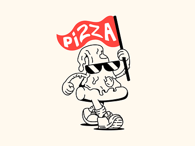 Pizza character illustration branding character characterdesign cool delicous design fastfood food graphic design illustration illustrations italian joy logo pepperoni pizza slice typography vector