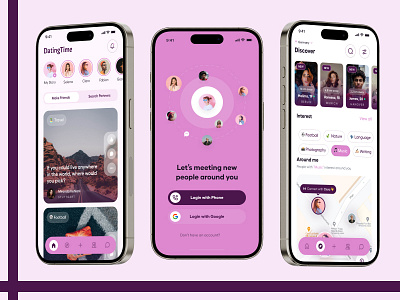 Dating App UI adobe xd animation creative app creative design dating app dating app design design figma figma apps figma designing figma kit figma ui figma ui kit figma uiux minimal design ui ui kit uiux uiux designing xd