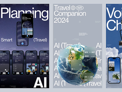 Travel AI Place Behance animation book branding design fashion illustration interface motion news slide travel ui web