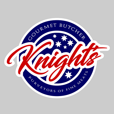 Knight's Gourmet Butchers australia comedy fictional graphic design kath kim logo meat stcom